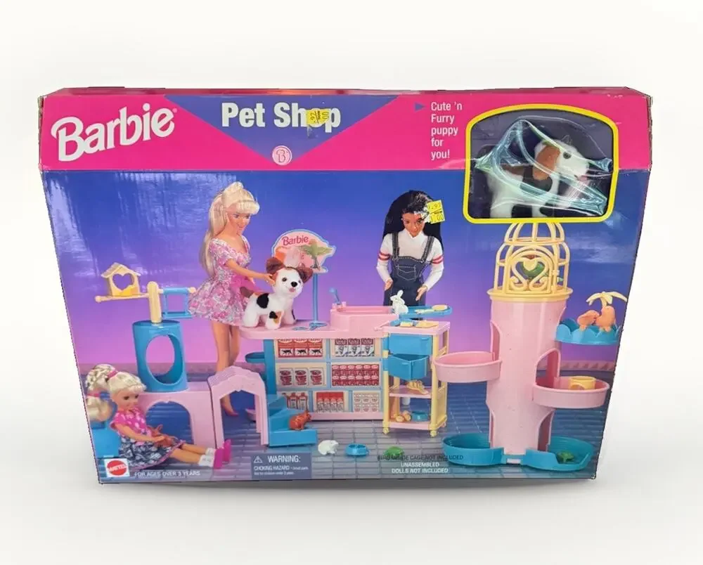 NEW SEALED Box Vintage 1996 Barbie Pet Shop Playset 67550 Mattel Dog 3812/71